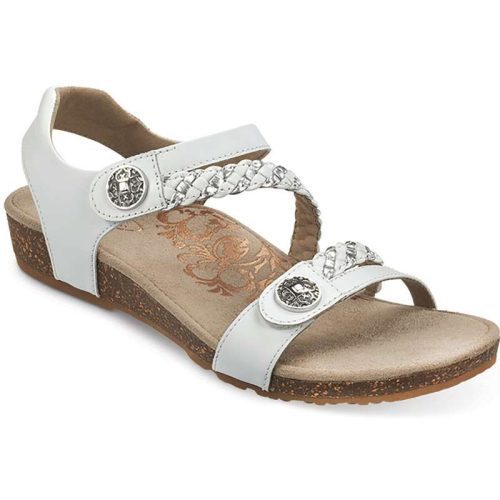 Aetrex Jillian: Women's Sandal White Right Side Front View