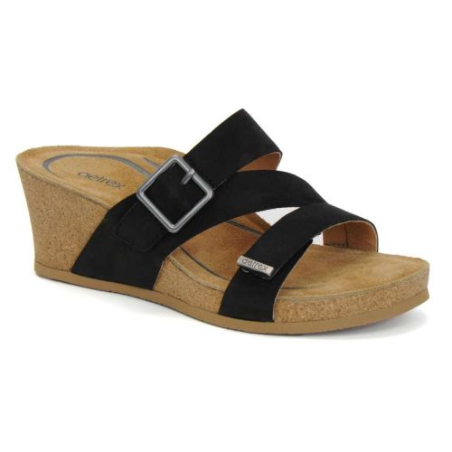 Aetrex Kimmy Cork Wedge: Women's Black